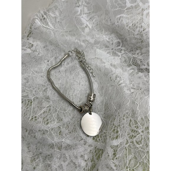 Grandmother / Grandson Saying Silver Tone Snake Chain Bracelet - Picture 4 of 7